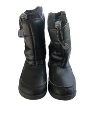 LANDS‘ END Black Silver Reflective Snow Winter Boots Black Kids Youth Sz 3M
