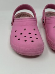 Crocs Classic Faux Fur Lined Clogs Slip On Youth Bright Pink Size J1