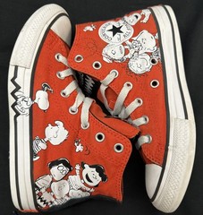PEANUTS Converse Chuck Taylor Kids All Star Hi Tops Charlie Brown Youth sz 2