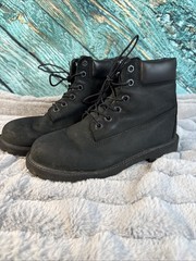 Timberland Big Kid Junior 12907 6 Inch Classic Boots black SIZE 4.5