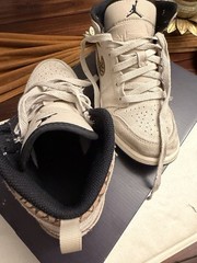 Nike Youth Air Jordan “Brown Elephant “ Mid SE Beige Suede Sneakers Size 2Y