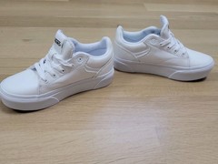 Vans Seldan Platform Sneakers Youth Size 1 White Canvas Athletic Lace Up 721356