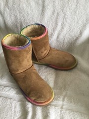 Ugg Australia Classic Short Chestnut Brown Suede Winter Boots SN 1006063KSize 4Y
