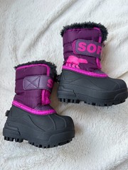 NWD $75 Sorel Snow Commander Boot Purple Dahlia Groovy Pink Toddler US4/UK3/EU21