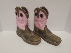 Rocky Kids Legacy 32 Size 2 M Western Boot 8 Inch Brown Pink Lavender New