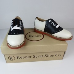 Kesco Classic White Black Saddle Shoes Leather Oxford Uniform CHILD 3667 Unisex