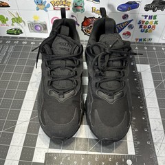 Nike Air Max 270 React Triple Black Athletic Shoes 7 Y Womens 8.5