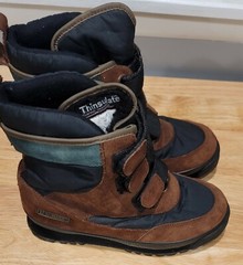L.L. Bean Thinsulate Brown Green Winter Boots Kids Size 5m