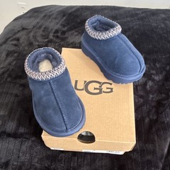UGG Tasman II Suede Loafer Slippers Navy UGGPlush Lining Size 6