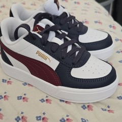PUMA Unisex Kids Athletic Sneakers White Navy Maroon 11C Model 306317-51