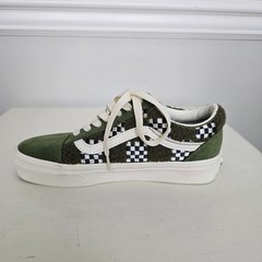 Vans Old Skool Youth Tufted Check Skater Shoes Loden Green Sz 3.5 Minecraft Vibe