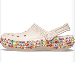 Crocs Kid’s Beaded Band Clog – Multicolor Beads + Daisy Flower Charms – Size J5