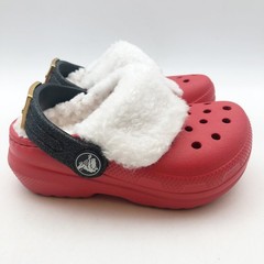 Crocs Little Kids Santa Classic Clogs Size C 8 Festive Red White Black NWT