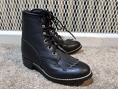 Justin Original Work Boot Black Leather Children’s Size 10.5 Heritage Lacer