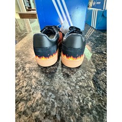 Adidas Minecraft Samba Fire Black Orange Yellow Pixel Sneakers Kids GZ2005 Sz 3