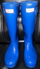 Hunter Original Kids Gloss Royal Blue Boots US Size 5B/6G