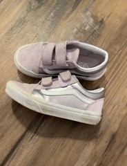 VANS Old Skool V Pink Hook & Loop Unisex Kids Sneakers US Size 13