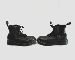 Dr. Martens Pascal Mono 1460 Black Leather Zipper Unisex Kids Combat Boot Size 1