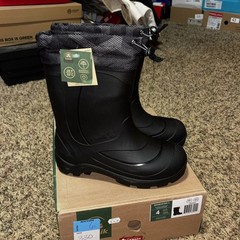 Kamik Snowbuster 2 Charcoal Size 4 Kids Snow Boots New
