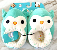 Squishmallows Green Owl Boys/Girls Kids Slippers Size 13-1 Jazwares Soft Unisex
