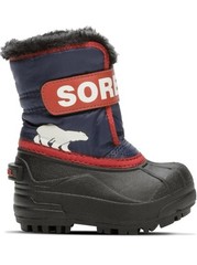 Sorel Toddler Snow Commander Black Hook & Loop Strap Faux Fur-Lined Boots Size 5
