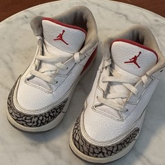 Jordan 3 Retro Red White Kids 10C Sneakers Shoes