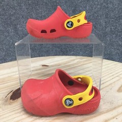 Crocs Shoes Children 6 Mickey Mule Clogs Red Slip On Perforated Closed Toe Flats