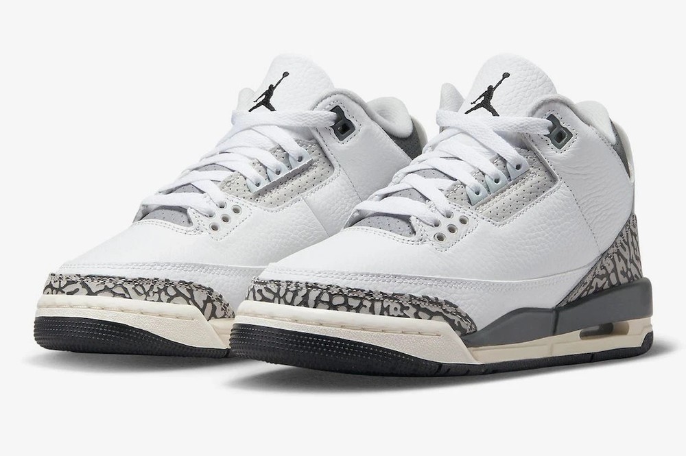 NEW Air Jordan 3 Retro (GS) Multi Size White/Black-Iron DX6665 100 Fast Ship