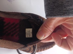 Minnetonka Moccasin Brown Suede Leather Flannel Lined Kids Child Size 2 T3