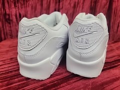 NEW NIB Nike Air Max 90 LTR White/White Metallic Silver CD6864 MEN’S 7Y WMS 8.5