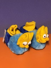 The SIMPSONS = PAIR OF BART SIMPSON KIDS SLIPPERS- 1990 -SIZE MEDIUM 7/8 w/TAG