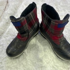 UGG Plaid Buckle Snow Boots Black Red Gray Unisex Kids Lined Winter Outdoor