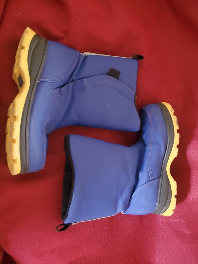Lands End Flurry snow winter blue boots water resistant hook & loop Kids Size 1