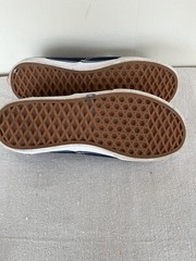 Vans Off the Wall Navy Blue Canvas Skate Sneakers Youth 4.5 EUC