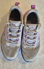 Under Armour Assert 7 Kids Athletic Shoes Gray Purple Pink Youth Sneakers