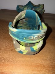 Crocs Kids Classic Marbled Clogs Marbled Teal Green Beige Shoes Size 7 Toddler