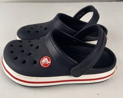 Crocs Crocband Navy Blue Red White Size US C 10 Clogs Youth Classic Unisex Kids