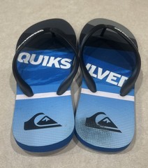 QUIKSILVER Java Fadefoot Big Kid’s Black/Blue Flip Flop/Sandal~~Size 4/5