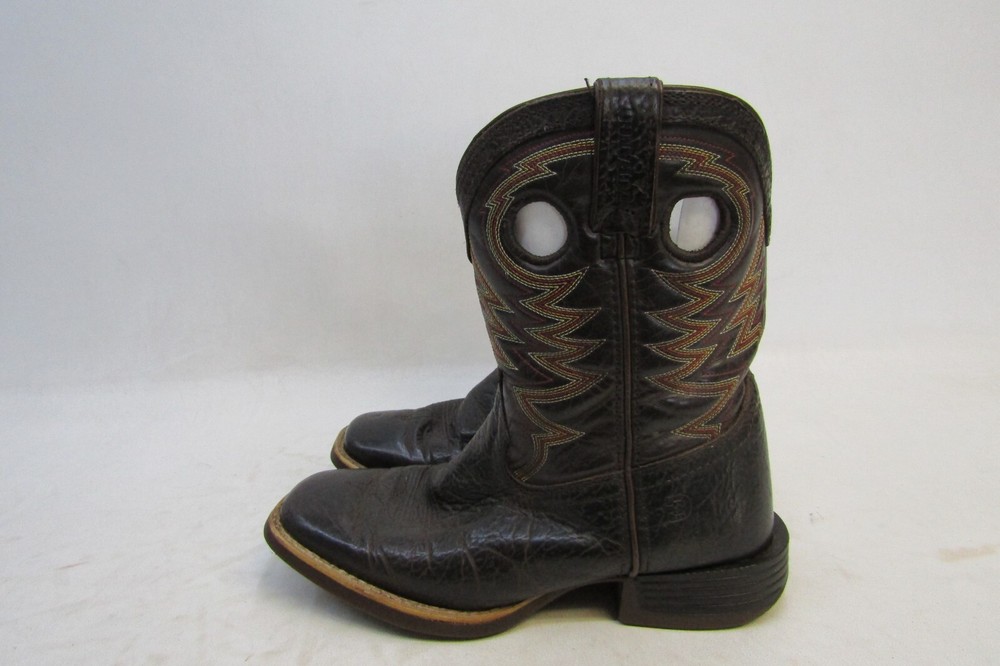 Durango Little Youth Size 3 M Dark Brown Leather Buckaroo Cowboy Western Boots