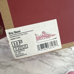NEW w/box Vans Knu Skool Checkerboard Prism Pink/White Kids Sneaker US 2