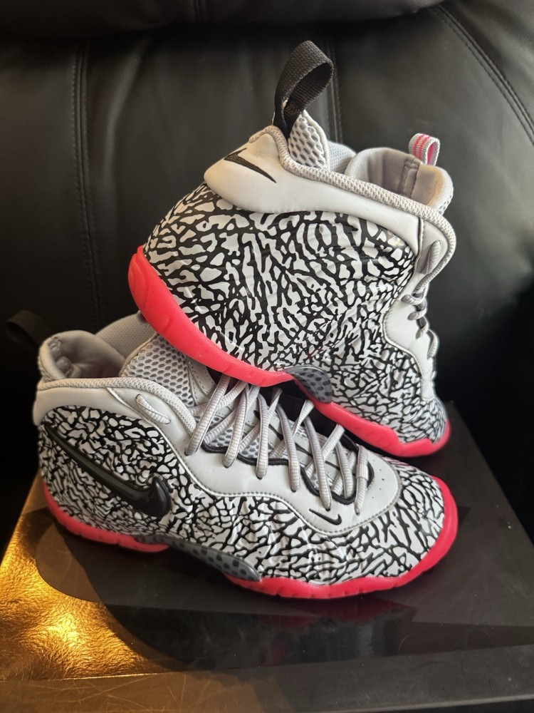 NIKE LITTLE FOAM POSITE PRO GS Elephant Print Used , Gs Size 7Y