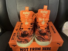 PUMA MB.03 Halloween PS Kids Sneaker Fluro Orange Black Graphic US 2.5C