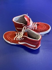Vans OTW-SK8-board High Top Sneakers Red And White SUEDE Size 3 Unisex Pre Owned