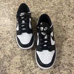 Nike Dunk Low Retro Black White Leather Sneakers Shoes CW1590-100 Size 4y