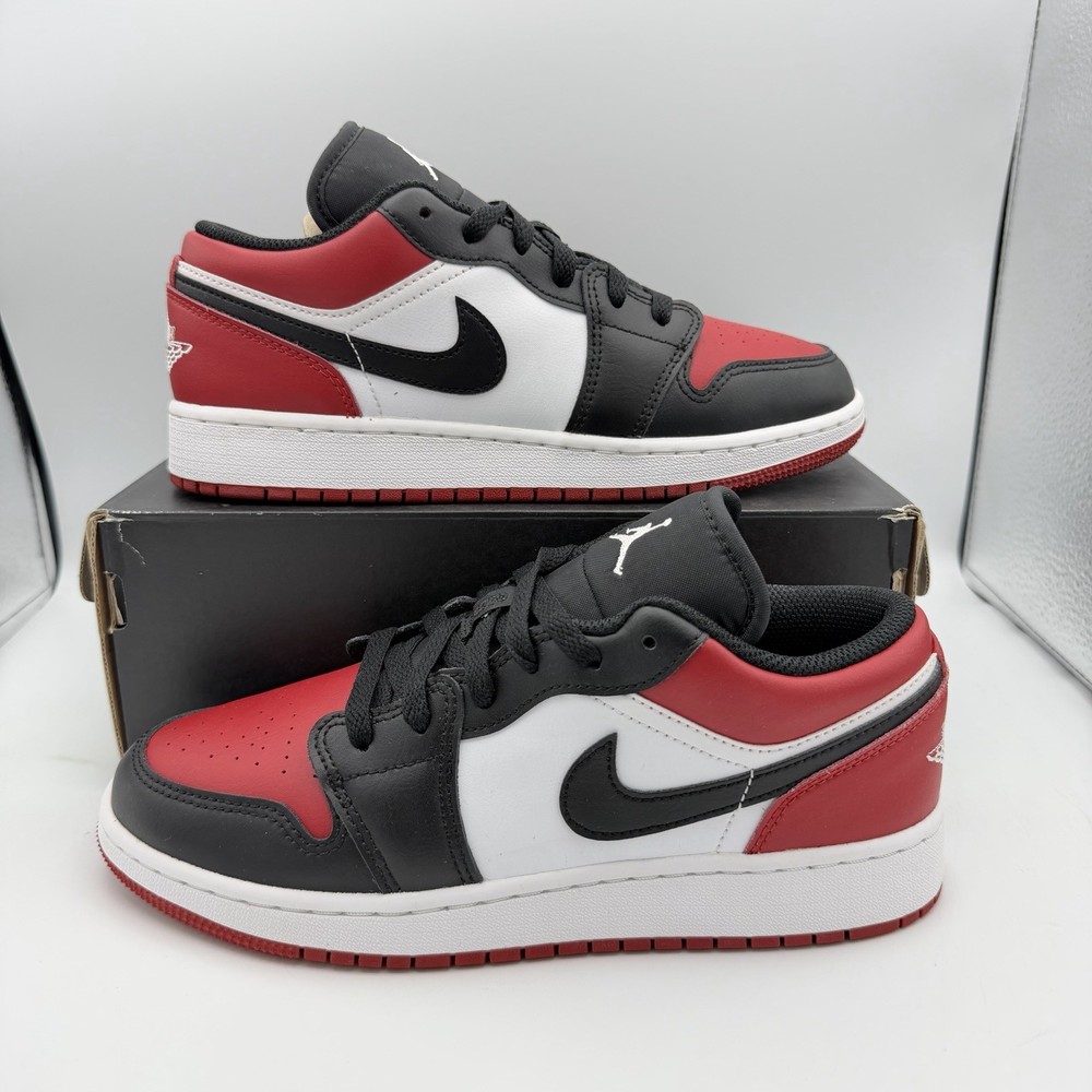 Worn 1x Nike Air Jordan 1 Low Red 553560-612 GS Size 5.5Y