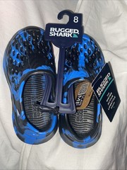 Rugged Shark Kids Size 8 Black/blue Multicolor Clog Water Shoe
