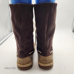 Sperry Top Sider Bluefish Boots Plaid Lined Mocassin Kids Size 13M Leather