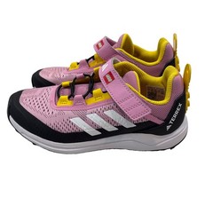 Adidas x LEGO Terrex Agravic Flow Pink Yellow Trail Running Shoes SZ 1 youth