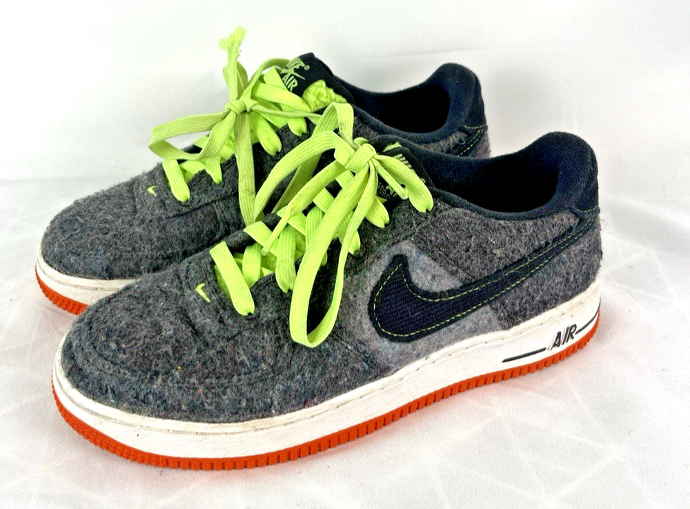 Nike Air Force 1 LV8 GS Felt Black Ghost Green Orange DZ5287-001 Kids Size 5Y