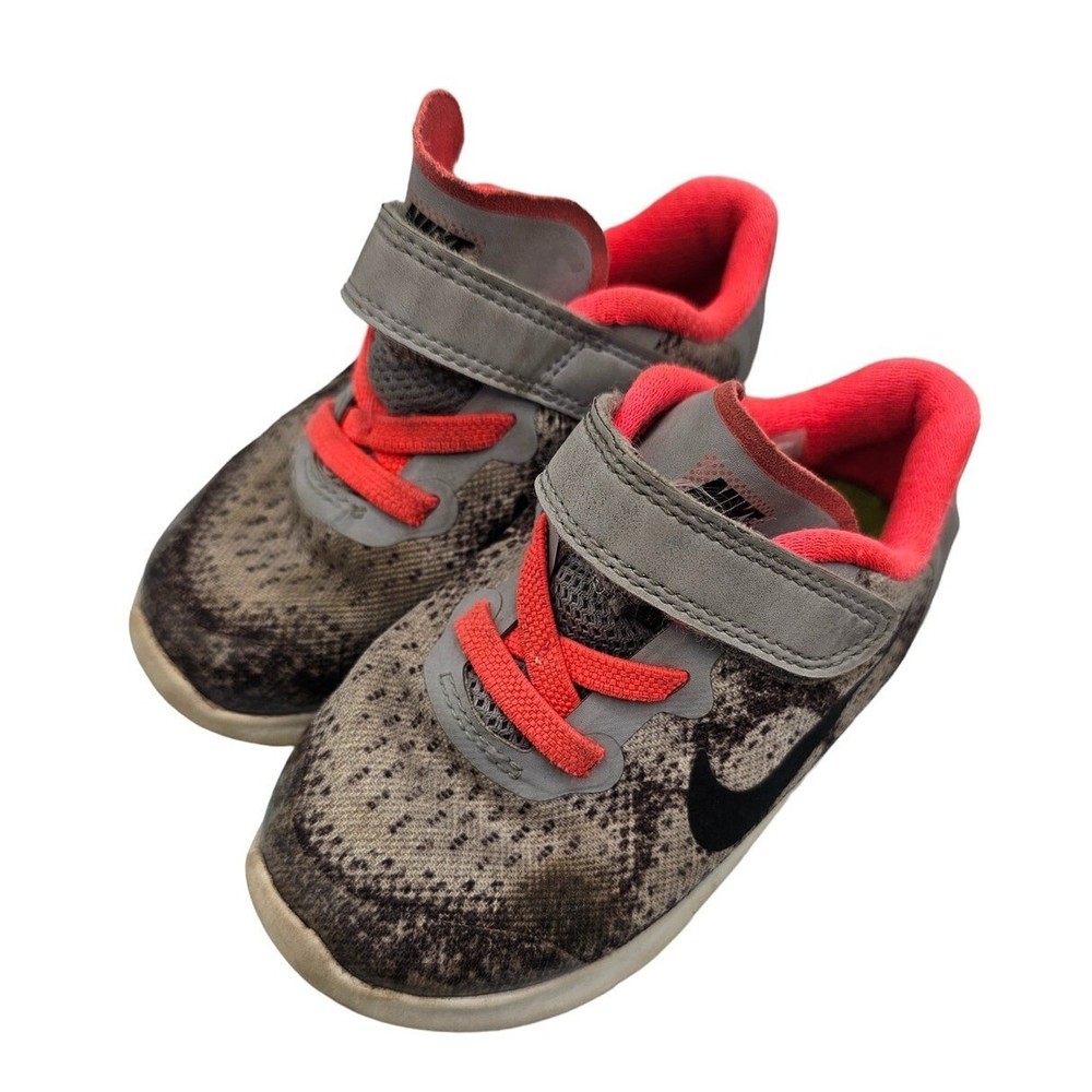 Nike Free RN Run Grey Pink Infant Toddler Size 7C Sneaker Shoes 904261-001